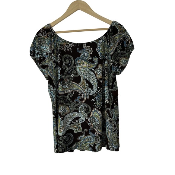 Vintage 90s Y2K Fairy Grunge‎ Milkmaid Babydoll Top 1X Plus Floral Paisley Wrap - Picture 3 of 7